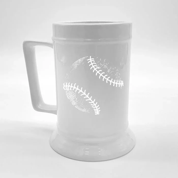 Baseball Silhouette, Baseball Ball Front & Back Beer Stein