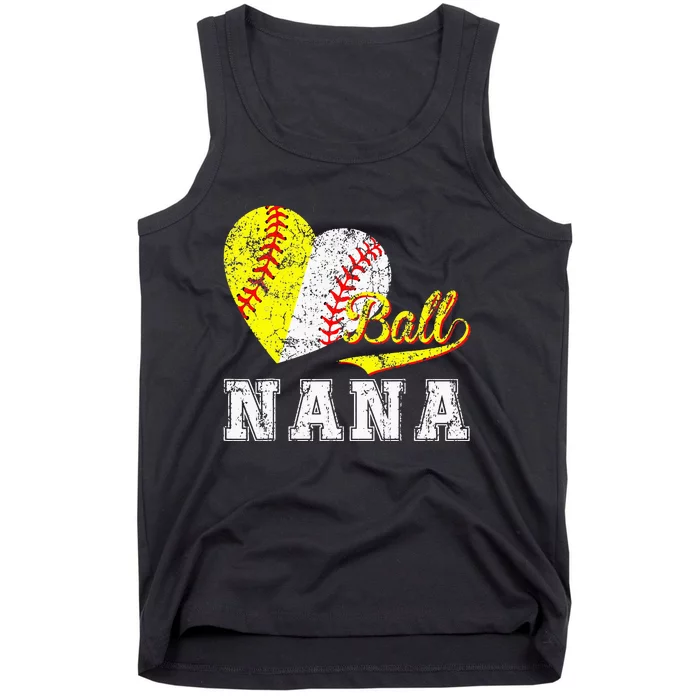 Baseball Softball Ball Heart Nana Mother's Day Tank Top