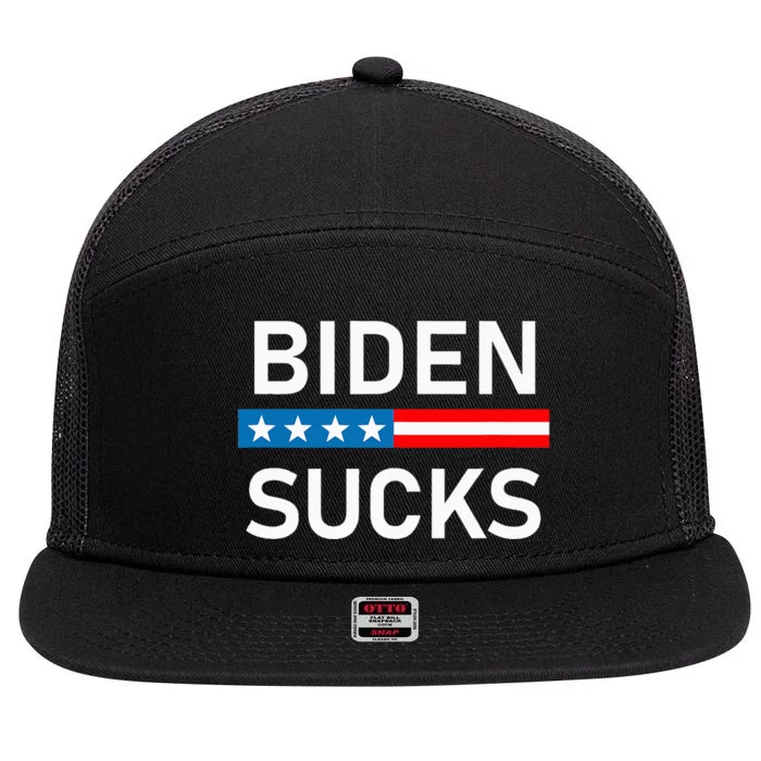 Biden Sucks 7 Panel Mesh Trucker Snapback Hat