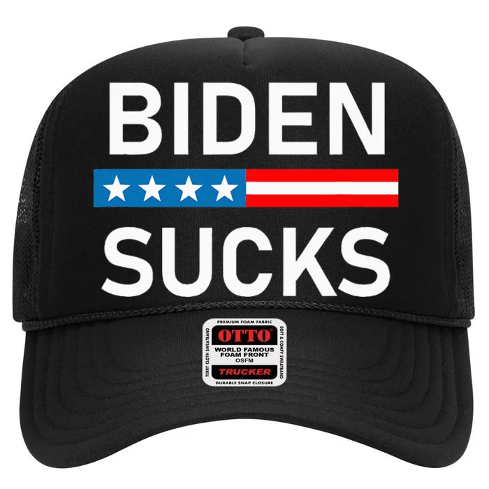 Biden Sucks High Crown Mesh Trucker Hat