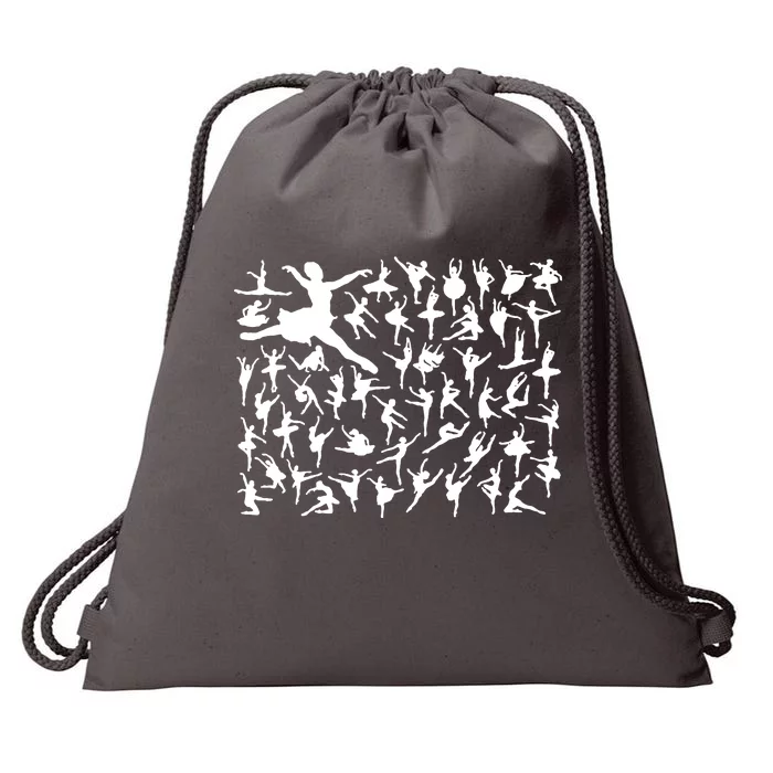 Ballerina Silhouettes Drawstring Bag