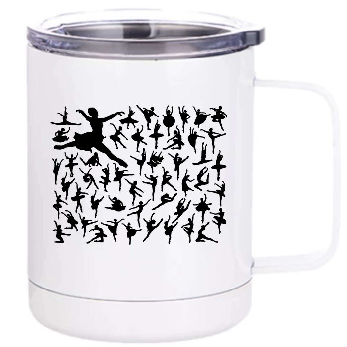 Ballerina Silhouettes Front & Back 12oz Stainless Steel Tumbler Cup