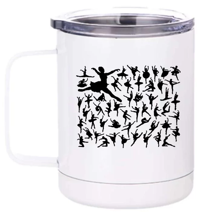 Ballerina Silhouettes Front & Back 12oz Stainless Steel Tumbler Cup