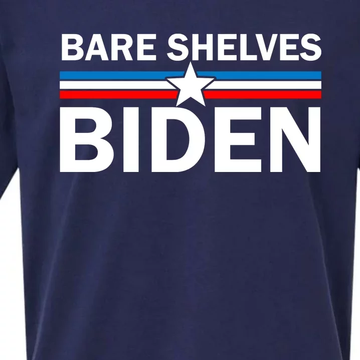 Bare Shelves Biden Conservative Liberal Impeach USA Flag Sueded Cloud Jersey T-Shirt