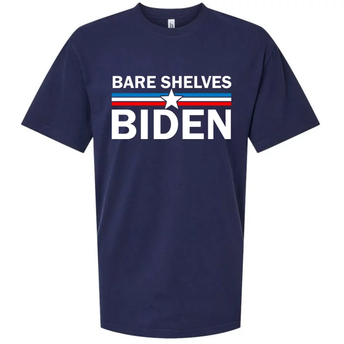 Bare Shelves Biden Conservative Liberal Impeach USA Flag Sueded Cloud Jersey T-Shirt