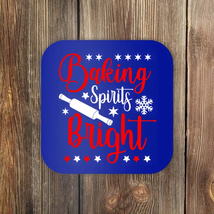 Baking Spirits Bright Christmas Funny Baker Family Xmas Cute Gift Coaster