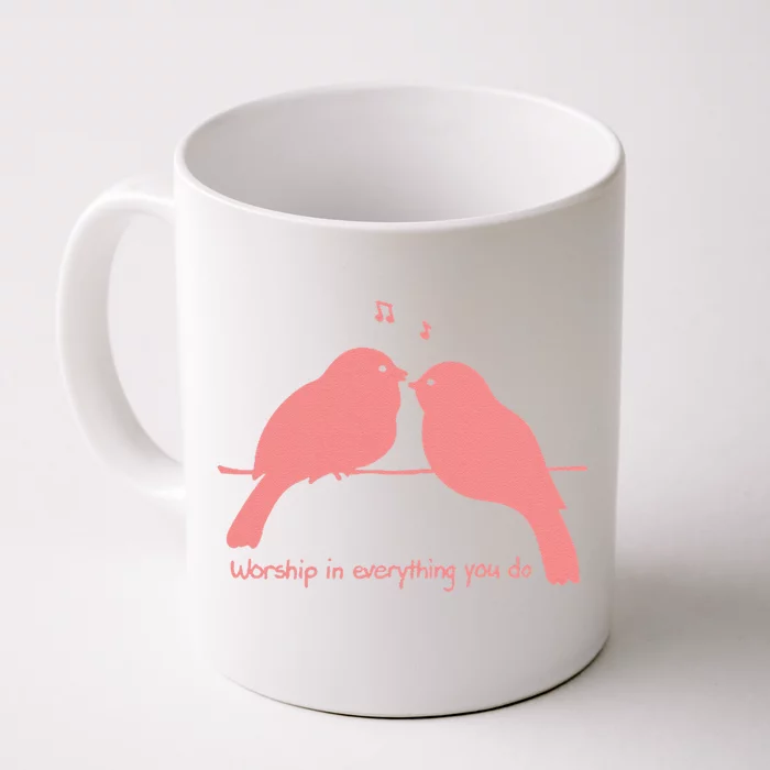 Birds Singing Front & Back Coffee Mug