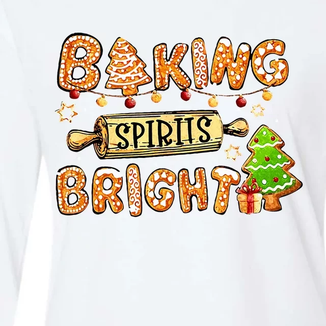 Baking Spirit Bright Donut Christmas Tree Xmas Cookie Womens Cotton Relaxed Long Sleeve T-Shirt