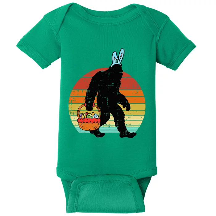 Bigfoot Sasquatch Bunny Easter Eggs Baby Bodysuit