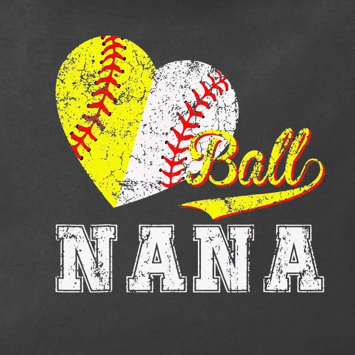 Baseball Softball Ball Heart Nana Mother's Day Zip Tote Bag