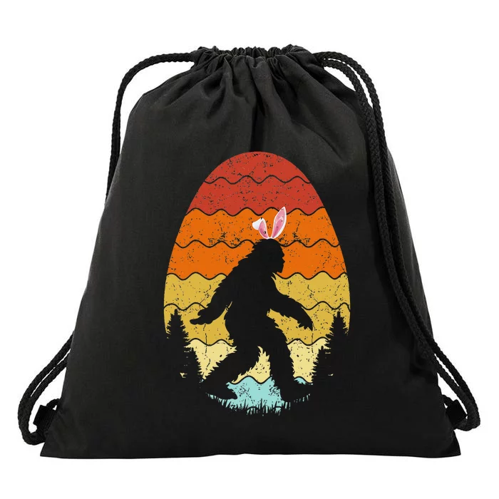 Bigfoot Sasquatch Bunny Easter Eggs Drawstring Bag