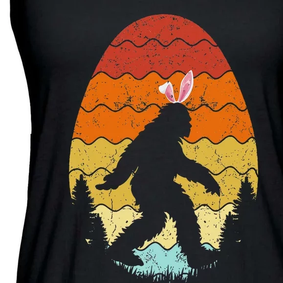 Bigfoot Sasquatch Bunny Easter Eggs Ladies Essential Flowy Tank