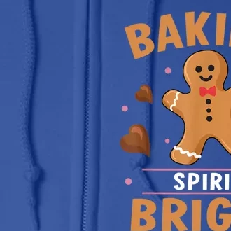 Baking Spirit Bright Donut Christmas Gingerbread Cookie Gift Full Zip Hoodie