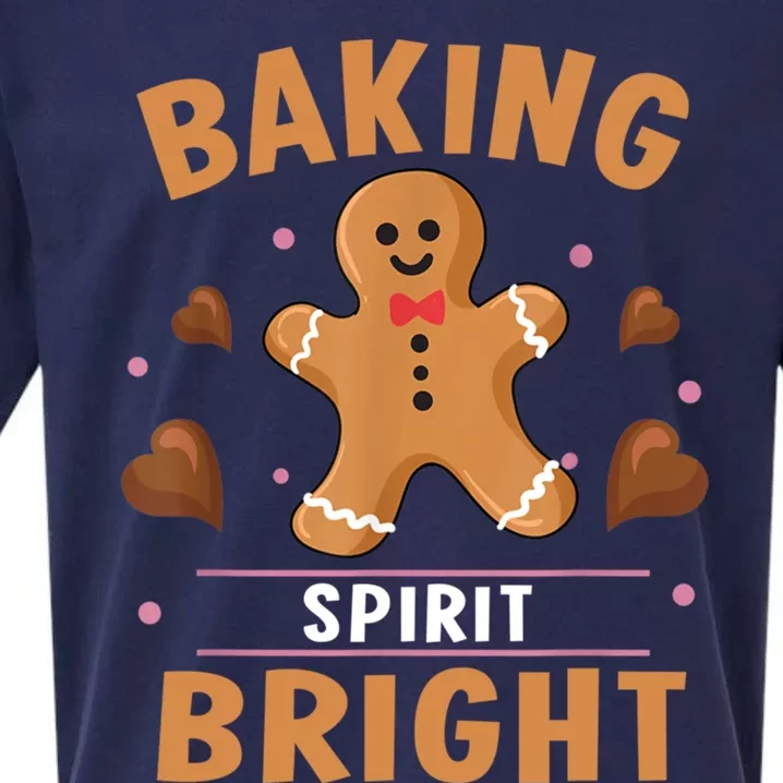 Baking Spirit Bright Donut Christmas Gingerbread Cookie Gift Sueded Cloud Jersey T-Shirt