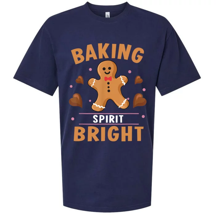 Baking Spirit Bright Donut Christmas Gingerbread Cookie Gift Sueded Cloud Jersey T-Shirt