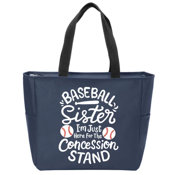 Baseball Sister Zip Tote Bag