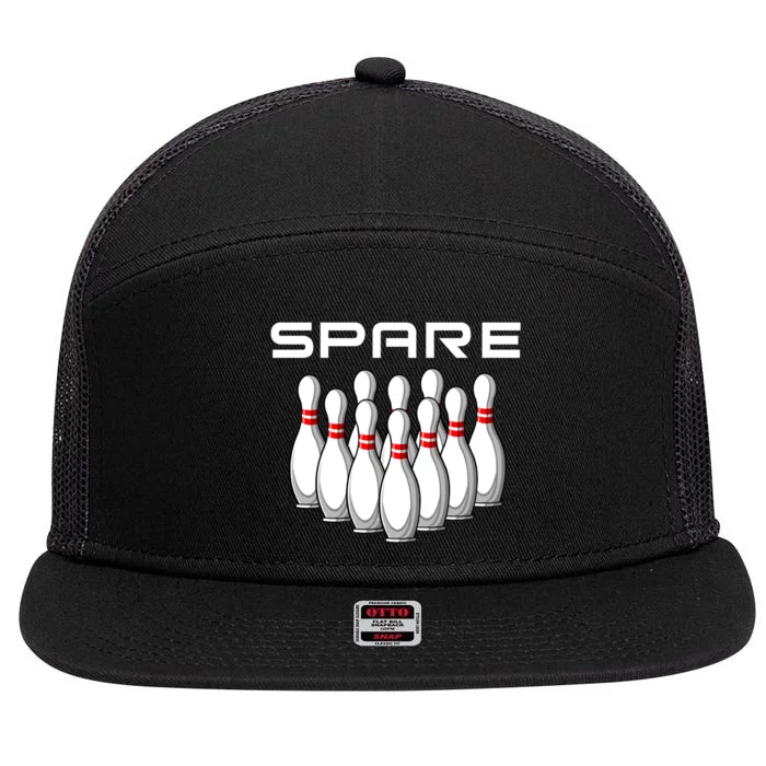 Bowling Spare 7 Panel Mesh Trucker Snapback Hat