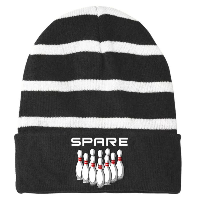 Bowling Spare Striped Beanie with Solid Band