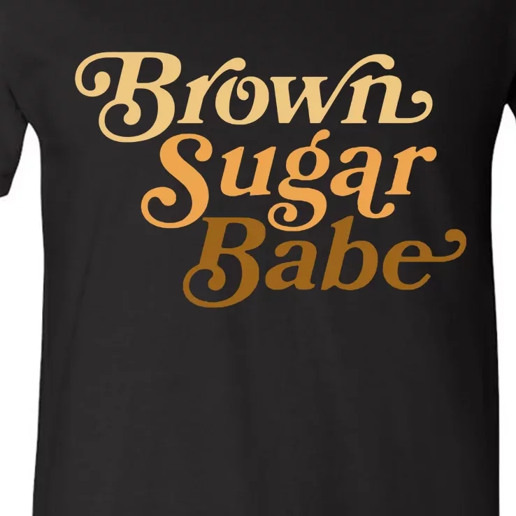 Brown Sugar Babe Melanin V-Neck T-Shirt