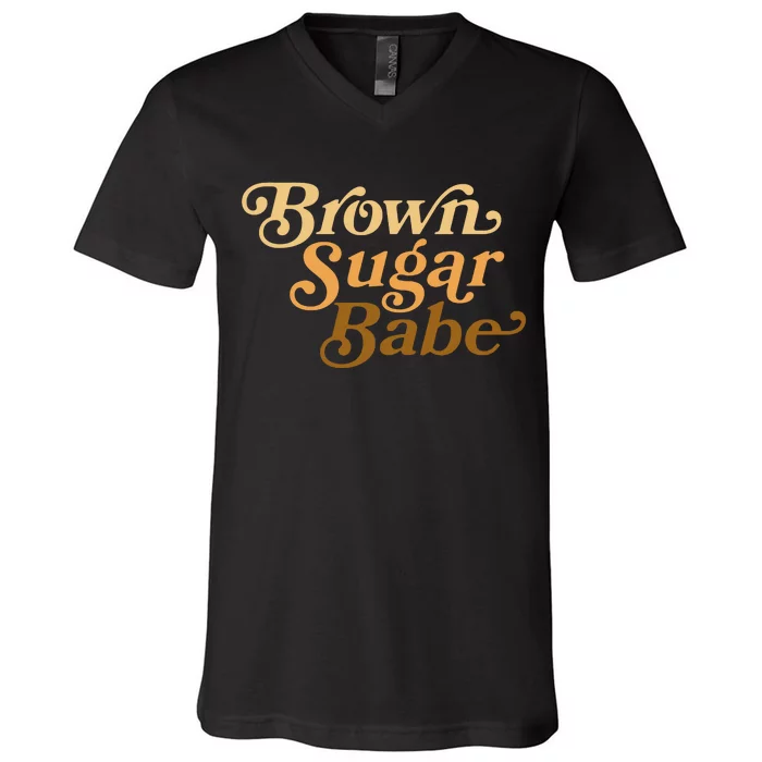 Brown Sugar Babe Melanin V-Neck T-Shirt