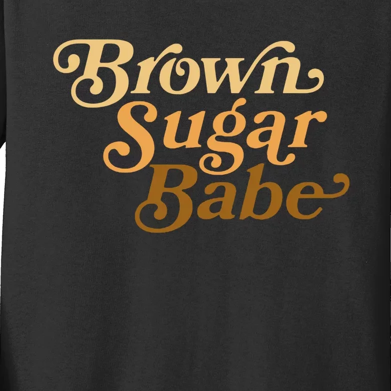 Brown Sugar Babe Melanin Kids Long Sleeve Shirt