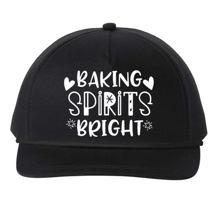 Baking Spirits Bright Funny Baker Christmas Party Holiday Gift Snapback Five-Panel Rope Hat