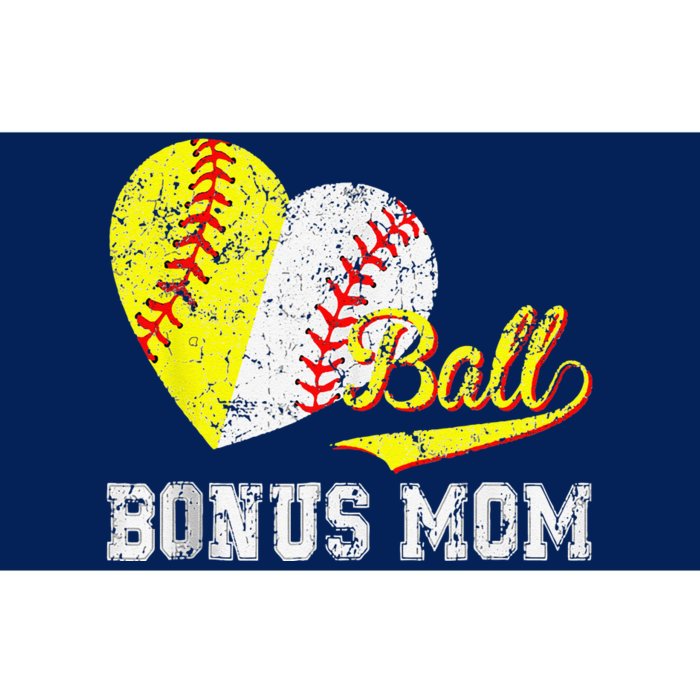 Baseball Softball Ball Heart Bonus Mom Mother's Day Bumper Sticker