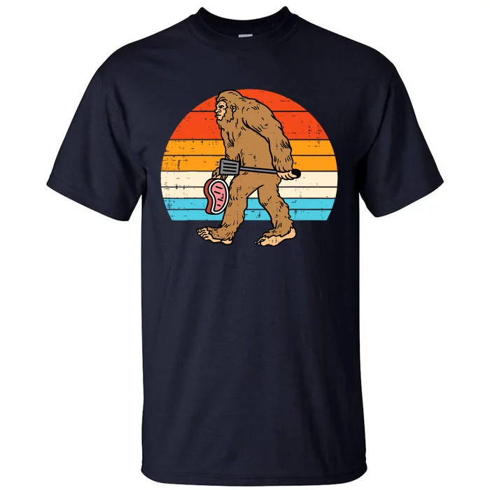 Bigfoot Sasquatch Bbq Retro Barbecue Grilling Tall T-Shirt