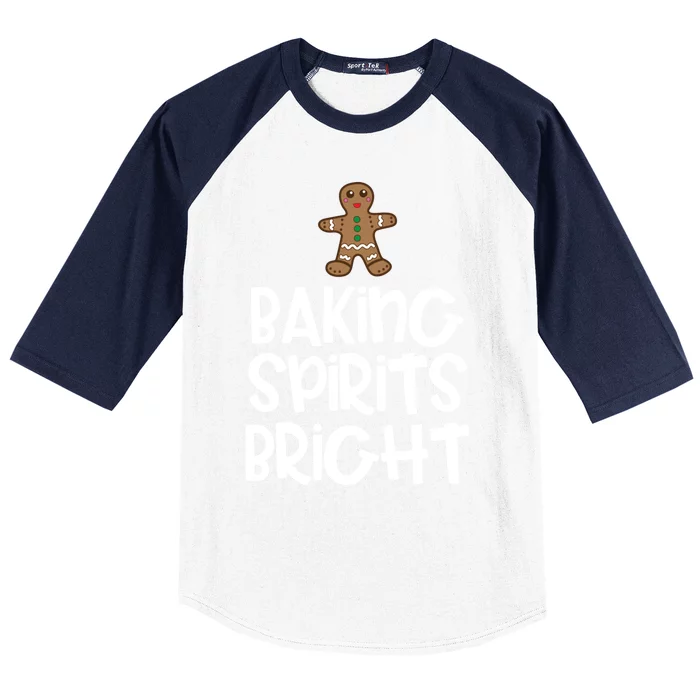 Baking Spirits Bright Christmas Cool Gift Baseball Sleeve Shirt