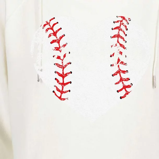 Baseball Softball Ball Heart Bonus Mom Mother's DayGift Womens Funnel Neck Pullover Hood