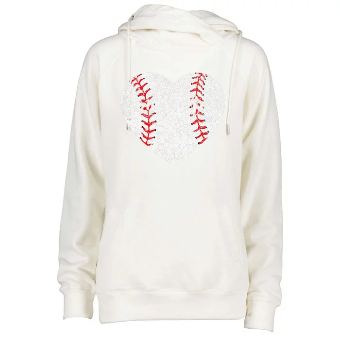 Baseball Softball Ball Heart Bonus Mom Mother's DayGift Womens Funnel Neck Pullover Hood