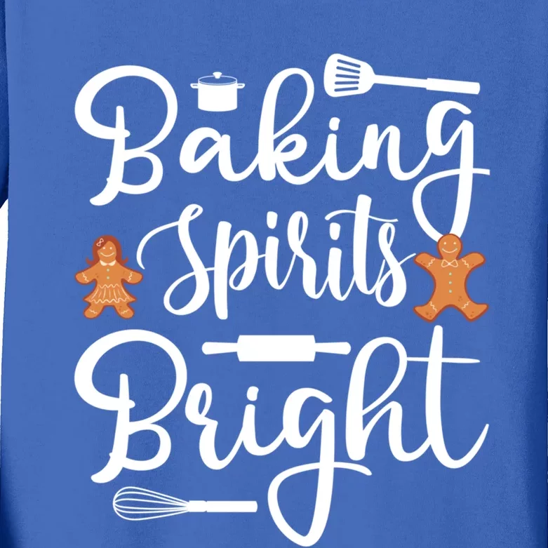 Baking Spirit Bright Cool Holiday Gift Funny Christmas Baker Gift Kids Long Sleeve Shirt