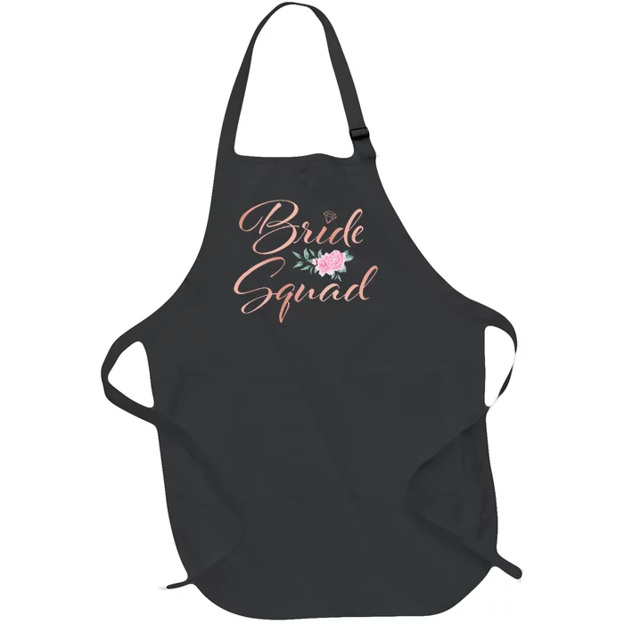 Bride Squad Bachelorette Party Bridal Shower Bridesmaid Full-Length Apron With Pocket