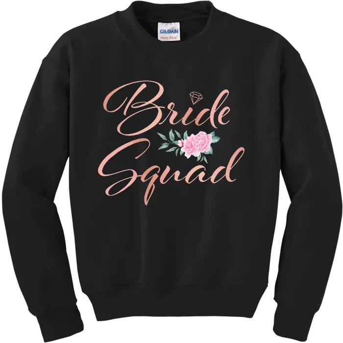 Bride Squad Bachelorette Party Bridal Shower Bridesmaid Kids Sweatshirt