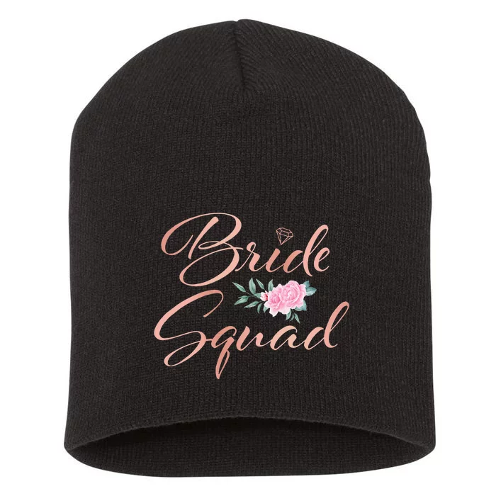 Bride Squad Bachelorette Party Bridal Shower Bridesmaid Short Acrylic Beanie