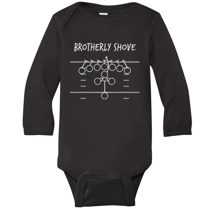 Brotherly Shove Baby Long Sleeve Bodysuit