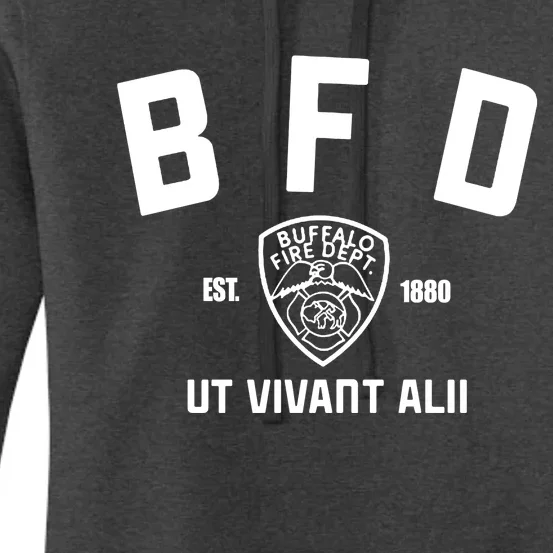 Buffalo Sabres Bfd Buffalo Fire Dept Ut Vivant Alii Est 1880 Women's Pullover Hoodie