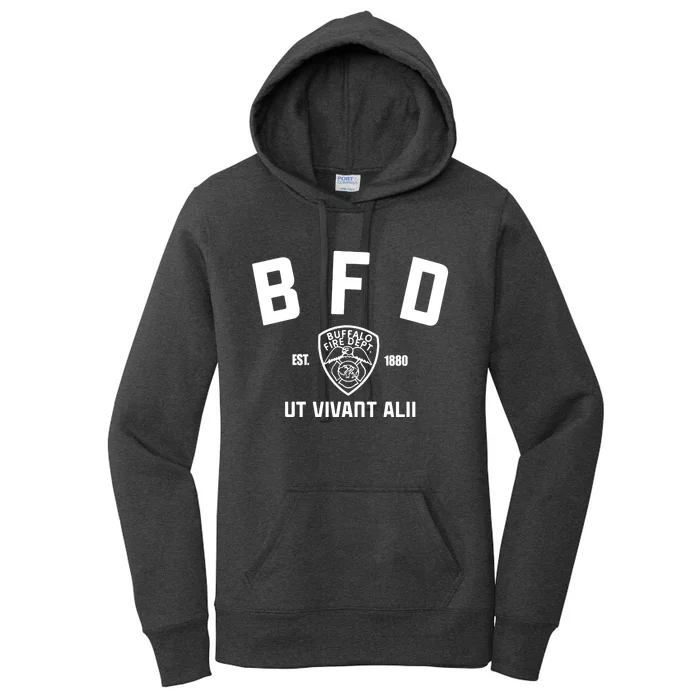 Buffalo Sabres Bfd Buffalo Fire Dept Ut Vivant Alii Est 1880 Women's Pullover Hoodie