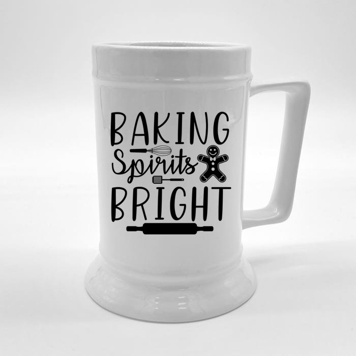 Baking Spirits Bright Holiday Family Matching Christmas Gift Front & Back Beer Stein