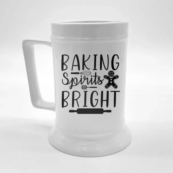 Baking Spirits Bright Holiday Family Matching Christmas Gift Front & Back Beer Stein