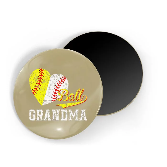 Baseball Softball Ball Heart Grandma Mother's Day Magnet