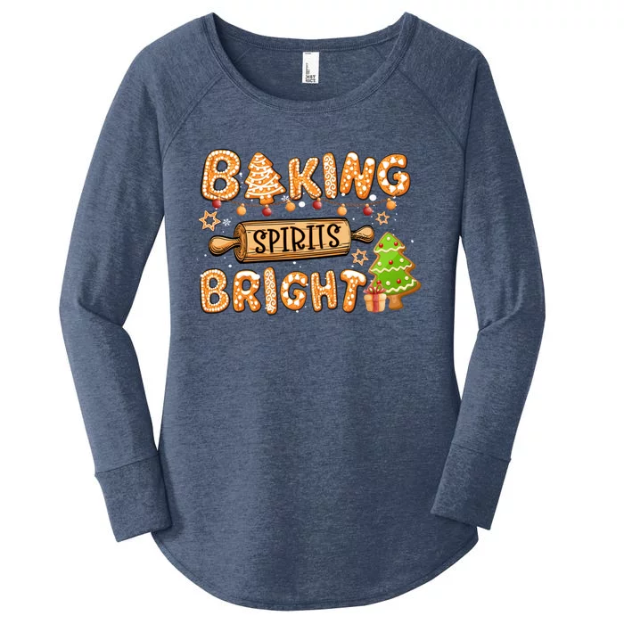 Baking Spirits Bright Chirstmas Cookie Gingerbread Holiday Great Gift Women's Perfect Tri Tunic Long Sleeve Shirt