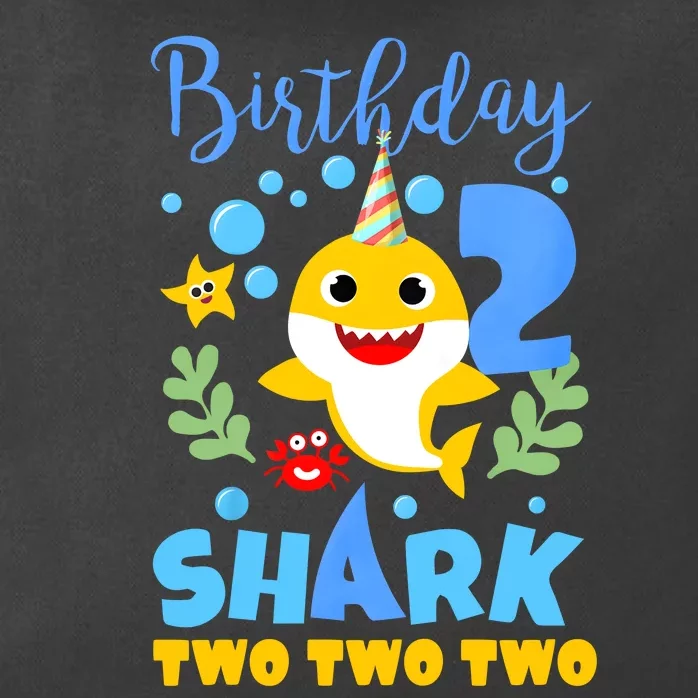 Birthday Shark Baby For 2 Year Old Boy In Blue Two Two Zip Tote Bag