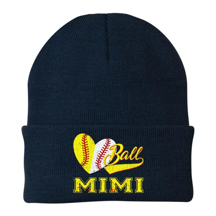 Baseball Softball Ball Heart Mimi Mother's Day Gifts Knit Cap Winter Beanie