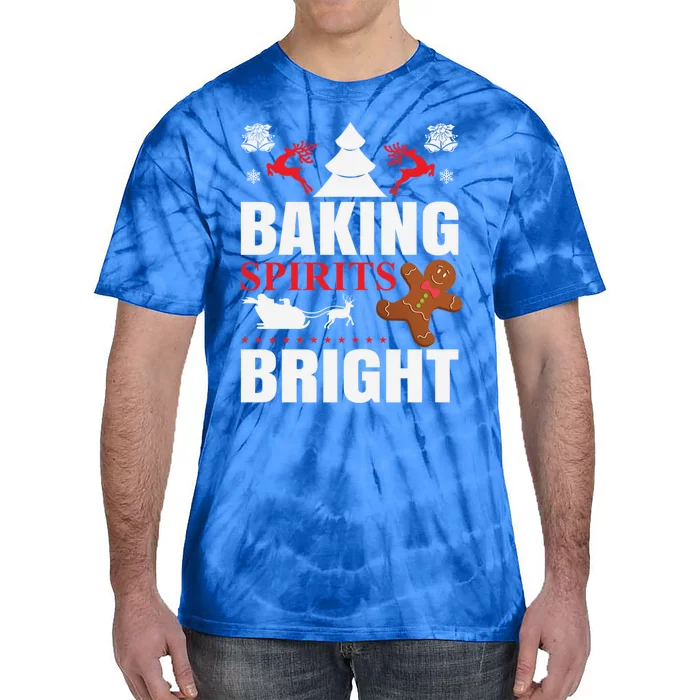 Baking Spirits Bright Gingerbread Illustration Gift Tie-Dye T-Shirt