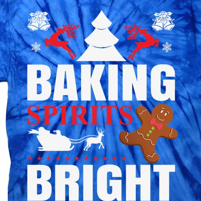 Baking Spirits Bright Gingerbread Illustration Gift Tie-Dye T-Shirt