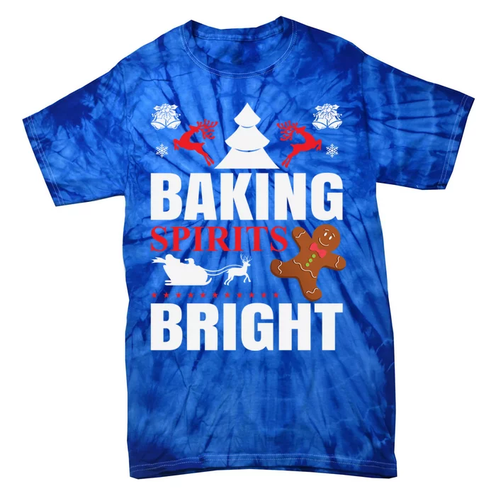 Baking Spirits Bright Gingerbread Illustration Gift Tie-Dye T-Shirt