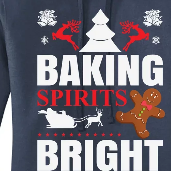 Baking Spirits Bright Gingerbread Illustration Gift Women's Pullover Hoodie