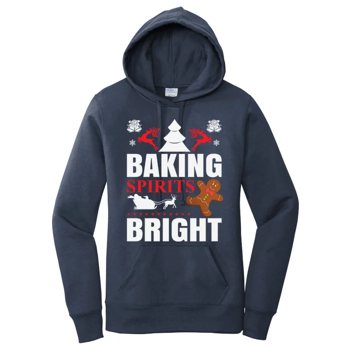 Baking Spirits Bright Gingerbread Illustration Gift Women's Pullover Hoodie