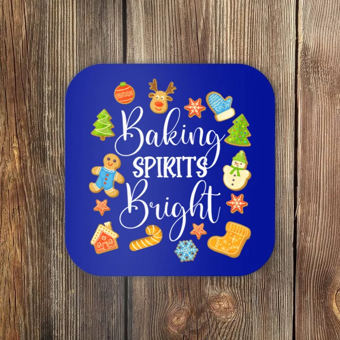 Baking Spirits Bright Xmas Party Christmas Gingerbread Lover Funny Gift Coaster